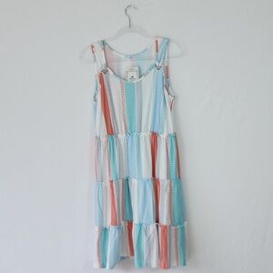 NWT Disamer Sundress – Size L - Multicolor • White • Teal •‎ Blue • Orange